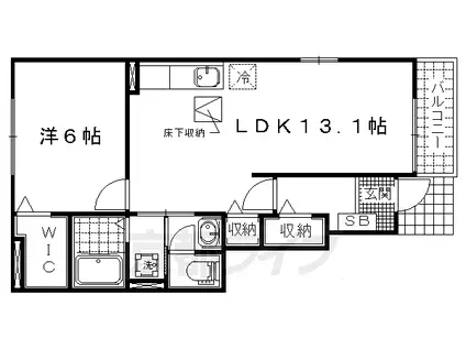 京都市東西線 醍醐駅(京都) 徒歩14分 2階建 築14年(1LDK/1階)の間取り写真