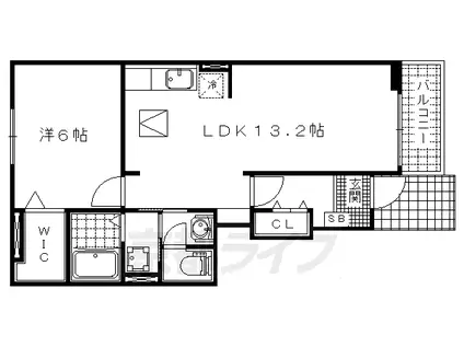 京都市東西線 小野駅(京都) 徒歩7分 2階建 築14年(1LDK/1階)の間取り写真