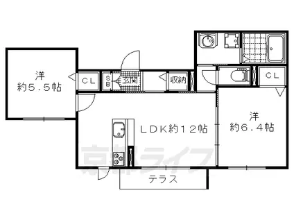 シンフォニー(2LDK/1階)の間取り写真
