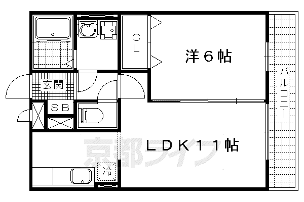 グレースコーポⅢ(1LDK/3階)の間取り写真