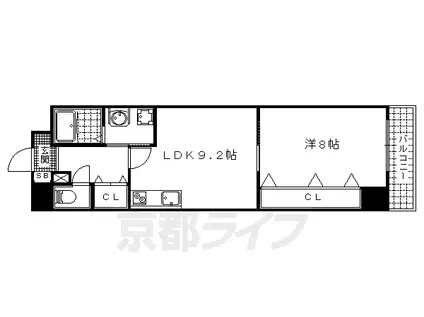 エリーフラッツ浜大津(1LDK/10階)の間取り写真