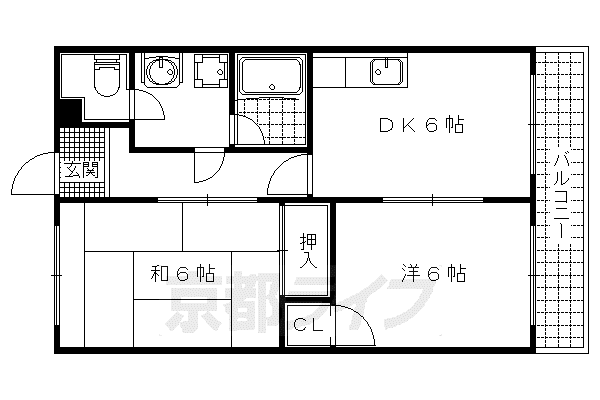 MSマンション(2DK/3階)の間取り写真