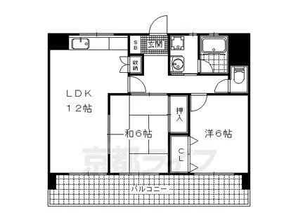 GREEN COAT(2LDK/3階)の間取り写真