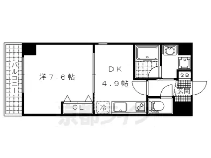 GREENWICH HOUSE(1DK/3階)の間取り写真