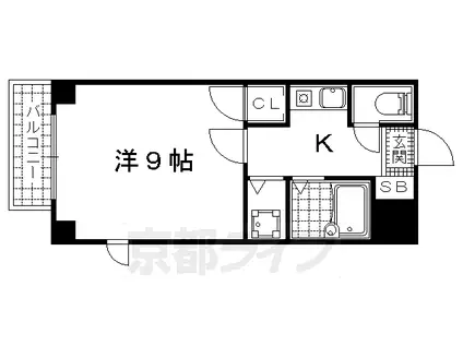 ファミーユSETA(1K/6階)の間取り写真