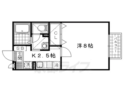 ティアラROOMユキ(1K/2階)の間取り写真