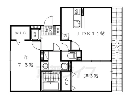 KSシャトー(2LDK/1階)の間取り写真