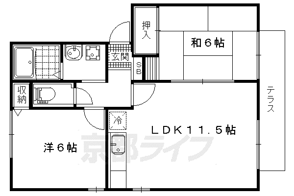 エクレール遠野(2LDK/2階)の間取り写真