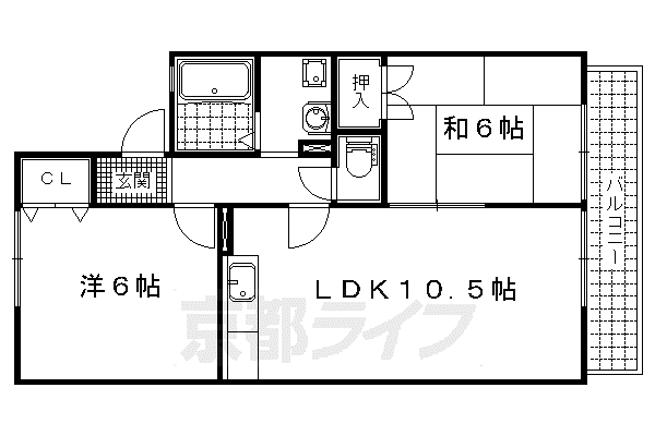 コンフォートM(2LDK/2階)の間取り写真
