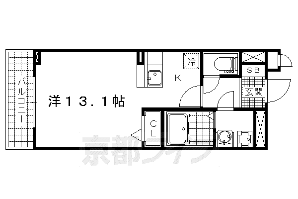 ブリリアント テラス(1K/3階)の間取り写真
