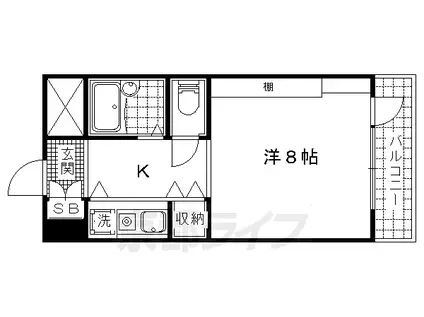 第24長栄アビタシオン(1K/3階)の間取り写真