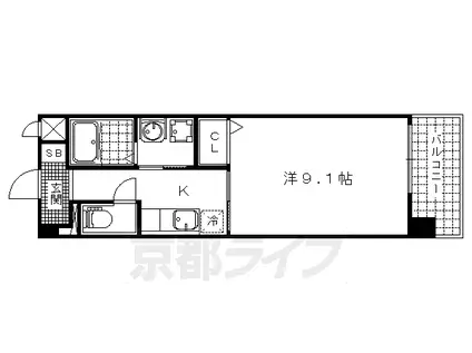 京都市東西線 東野駅(京都) 徒歩13分 5階建 築13年(1K/2階)の間取り写真