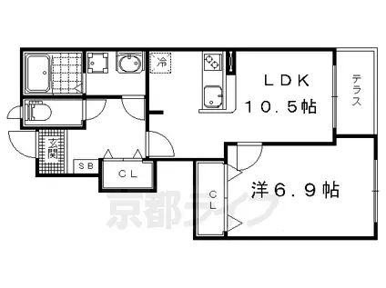 ブライトハウス瀬田A棟(1LDK/1階)の間取り写真
