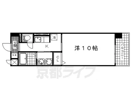 京都市東西線 東野駅(京都) 徒歩13分 7階建 築13年(1K/7階)の間取り写真