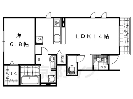 EXIV小野(1LDK/1階)の間取り写真