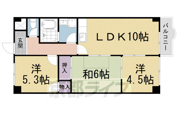 ガーデンスクエア瀬田(3LDK/3階)の間取り写真