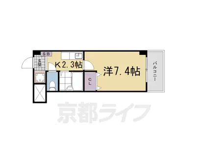 レイクヴュー堅田(1K/4階)の間取り写真