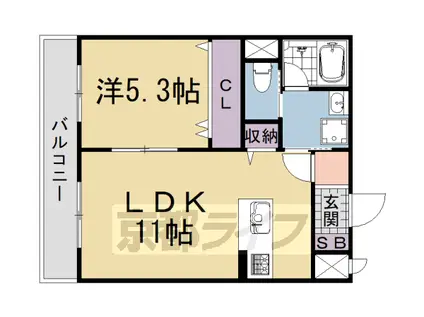 ON THE ROAD(1LDK/1階)の間取り写真