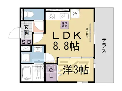 SUNSILK(1LDK/1階)の間取り写真