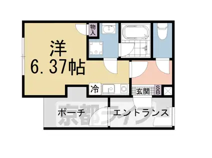 INSIGHT PLUS山科駅西(ワンルーム/1階)の間取り写真