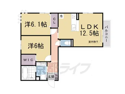 カルムメゾン アンソレイェⅡ(2LDK/3階)の間取り写真