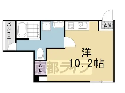 京都市烏丸線 今出川駅 徒歩5分 4階建 築5年(1K/3階)の間取り写真