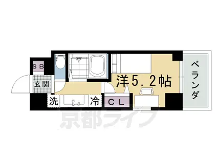 京福北野線 北野白梅町駅 徒歩17分 7階建 築4年(ワンルーム/3階)の間取り写真