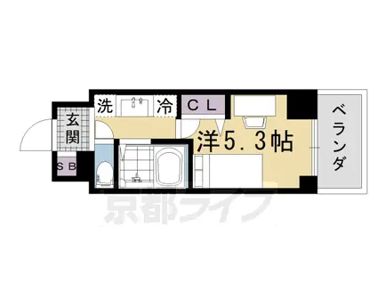 キャンパスヴィレッジ京都今出川通(ワンルーム/4階)の間取り写真