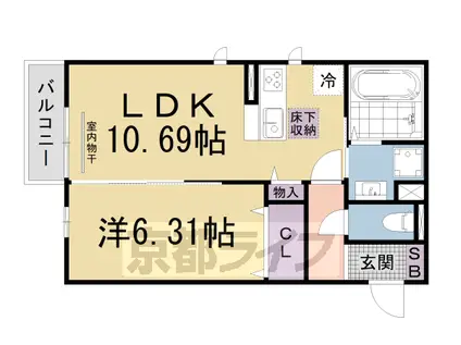 モナリエコート2(1LDK/1階)の間取り写真