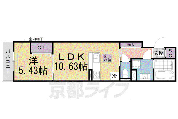 SEJOUR MIRIIY(1LDK/3階)の間取り写真