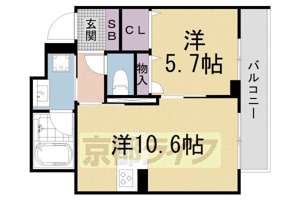 GRANDIER KYOWA(1LDK/3階)の間取り写真