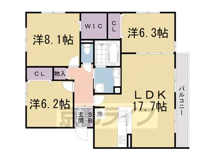 コルデュ瀬田(3LDK/3階)の間取り写真