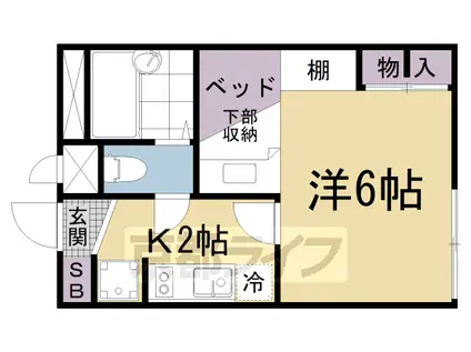 レオパレスシャトー大津(1K/1階)の間取り写真