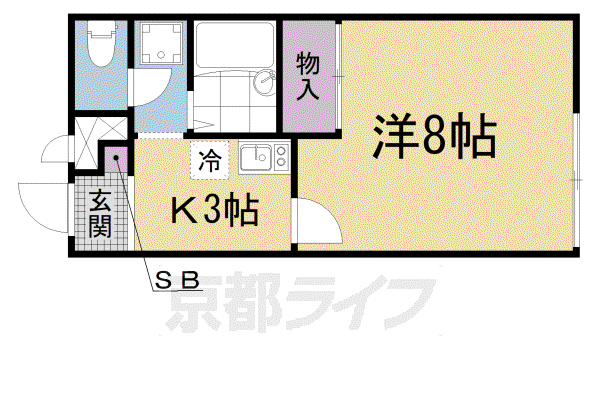 レオパレスブル瀬田(1K/2階)の間取り写真