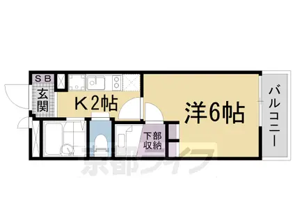 レオパレスボー ビラージュ(1K/1階)の間取り写真