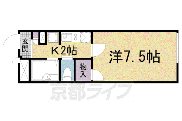 レオパレスキャロットハウス(1K/1階)の間取り写真