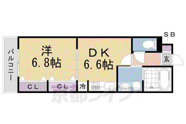 京阪電気鉄道京阪線 中書島駅 徒歩29分 3階建 築5年(1DK/1階)の間取り写真