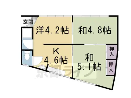 山内ビル(3DK/4階)の間取り写真