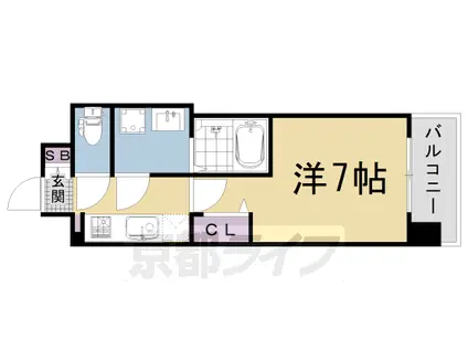 山陰本線 円町駅 徒歩7分 5階建 築5年(1K/3階)の間取り写真