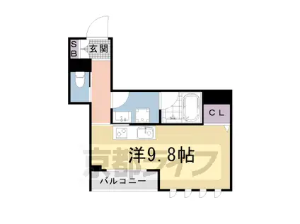 日々是好日(ワンルーム/2階)の間取り写真