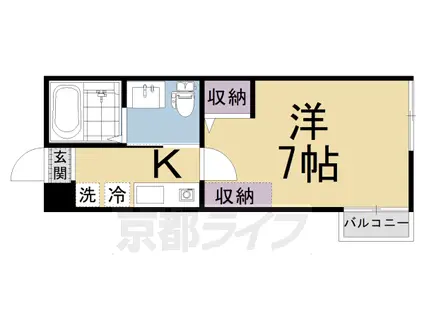 東海道本線 京都駅 徒歩9分 3階建 築10年(1K/2階)の間取り写真