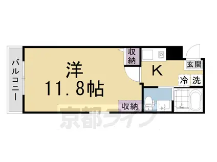 サンクトスコート京都駅北(1K/1階)の間取り写真
