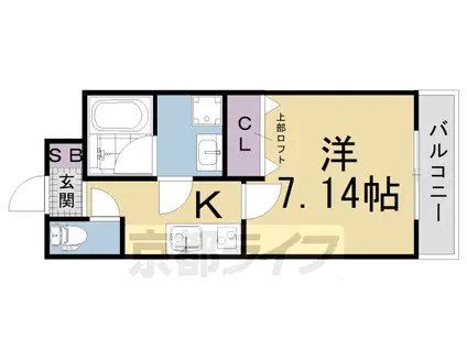 京阪電気鉄道京阪線 東福寺駅 徒歩15分 2階建 築5年(1K/1階)の間取り写真