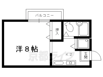 叡山電鉄 元田中駅 徒歩20分 2階建 築35年(1K/2階)の間取り写真