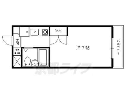 パルティーレⅠ(1K/3階)の間取り写真