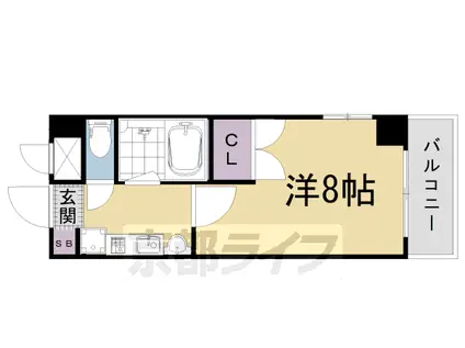 京阪電気鉄道鴨東線 神宮丸太町駅 徒歩15分 4階建 築27年(1K/1階)の間取り写真