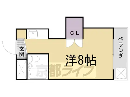 叡山電鉄 元田中駅 徒歩18分 3階建 築40年(ワンルーム/1階)の間取り写真