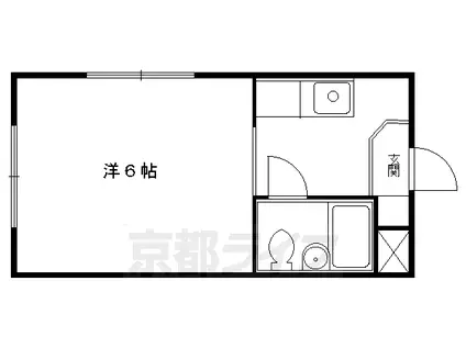 叡山電鉄 修学院駅 徒歩8分 3階建 築42年(1K/3階)の間取り写真