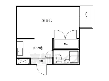 叡山電鉄 一乗寺駅 徒歩5分 3階建 築37年(1K/3階)の間取り写真