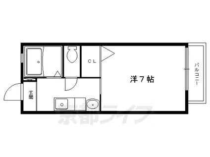 叡山電鉄 茶山・京都芸術大学駅 徒歩7分 2階建 築29年(1K/1階)の間取り写真